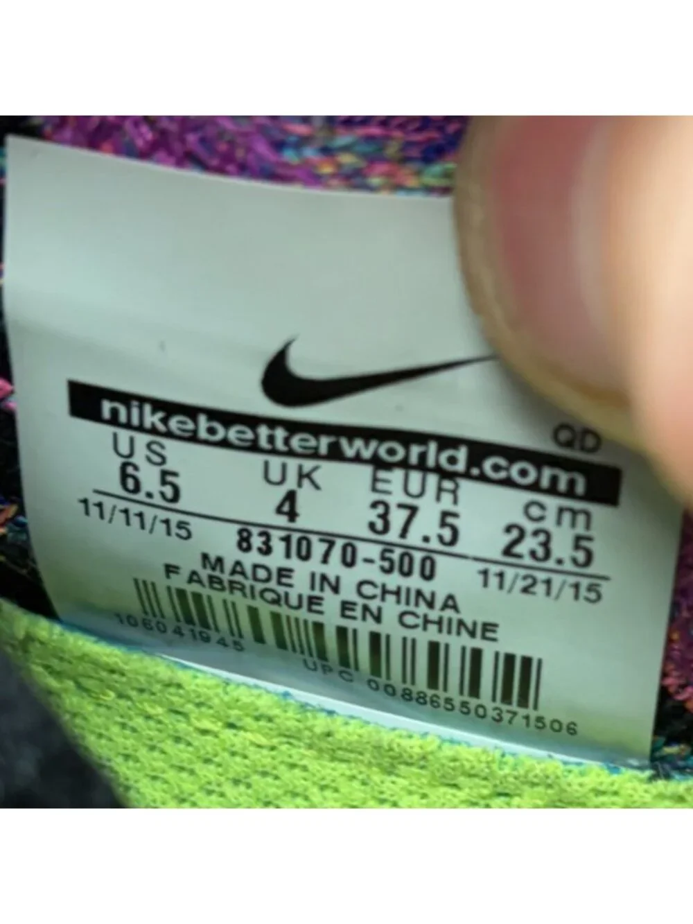 Nike Free RN Flyknit Womens Size 6.5 Purple Blue Athletic Running Shoes Sneakers